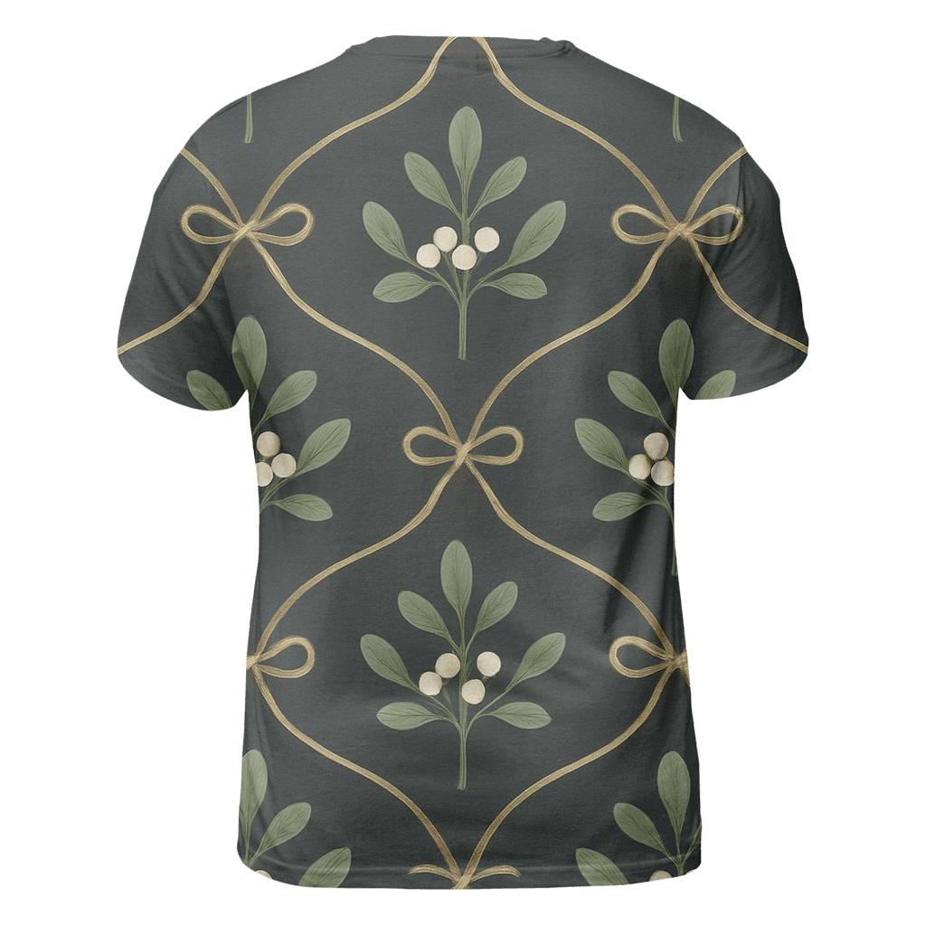 Mistletoe Lattice On Charcoal Background designer pattern shirts