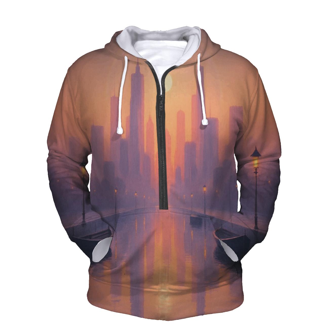Peach Skyline Drift designer hoodies