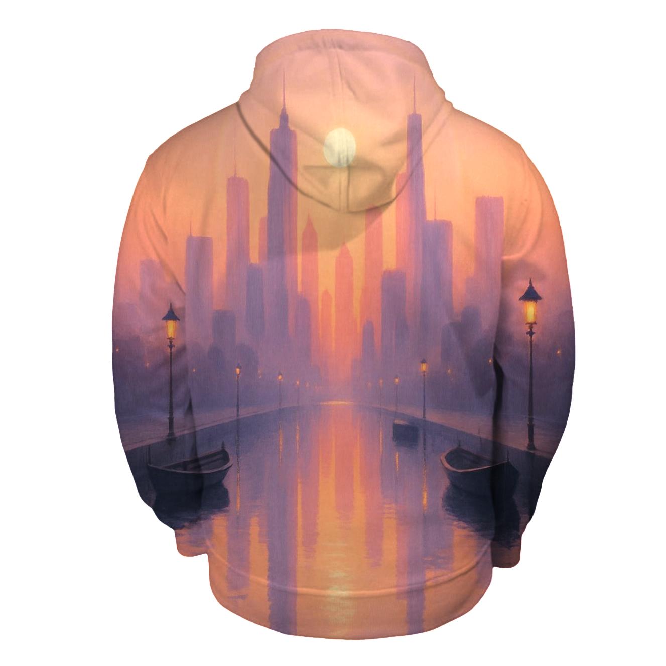Peach Skyline Drift designer hoodies