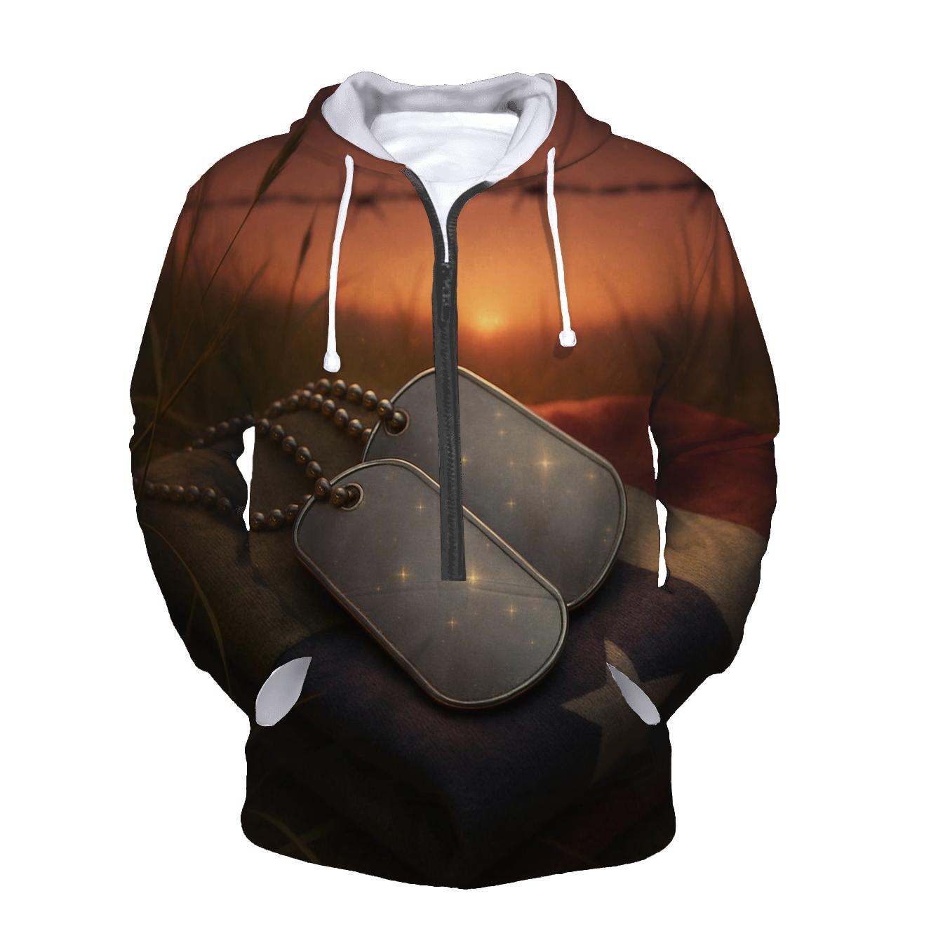 Dog Tags At Sundown heavyweight hoodies