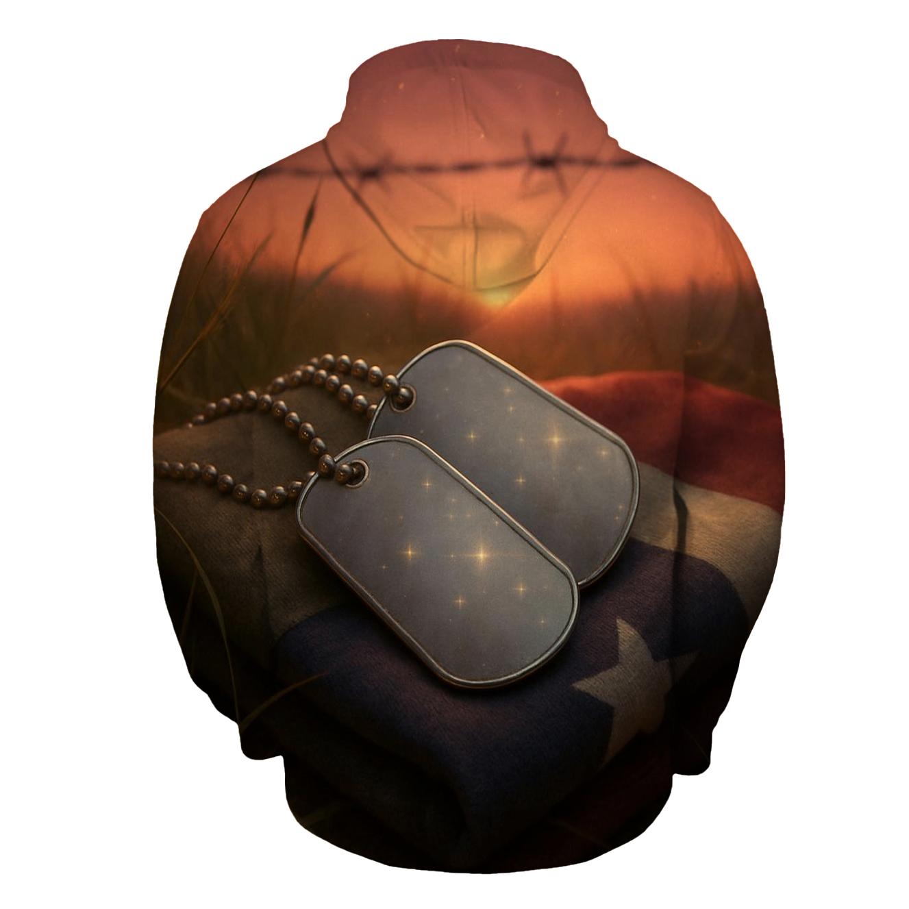 Dog Tags At Sundown heavyweight hoodies