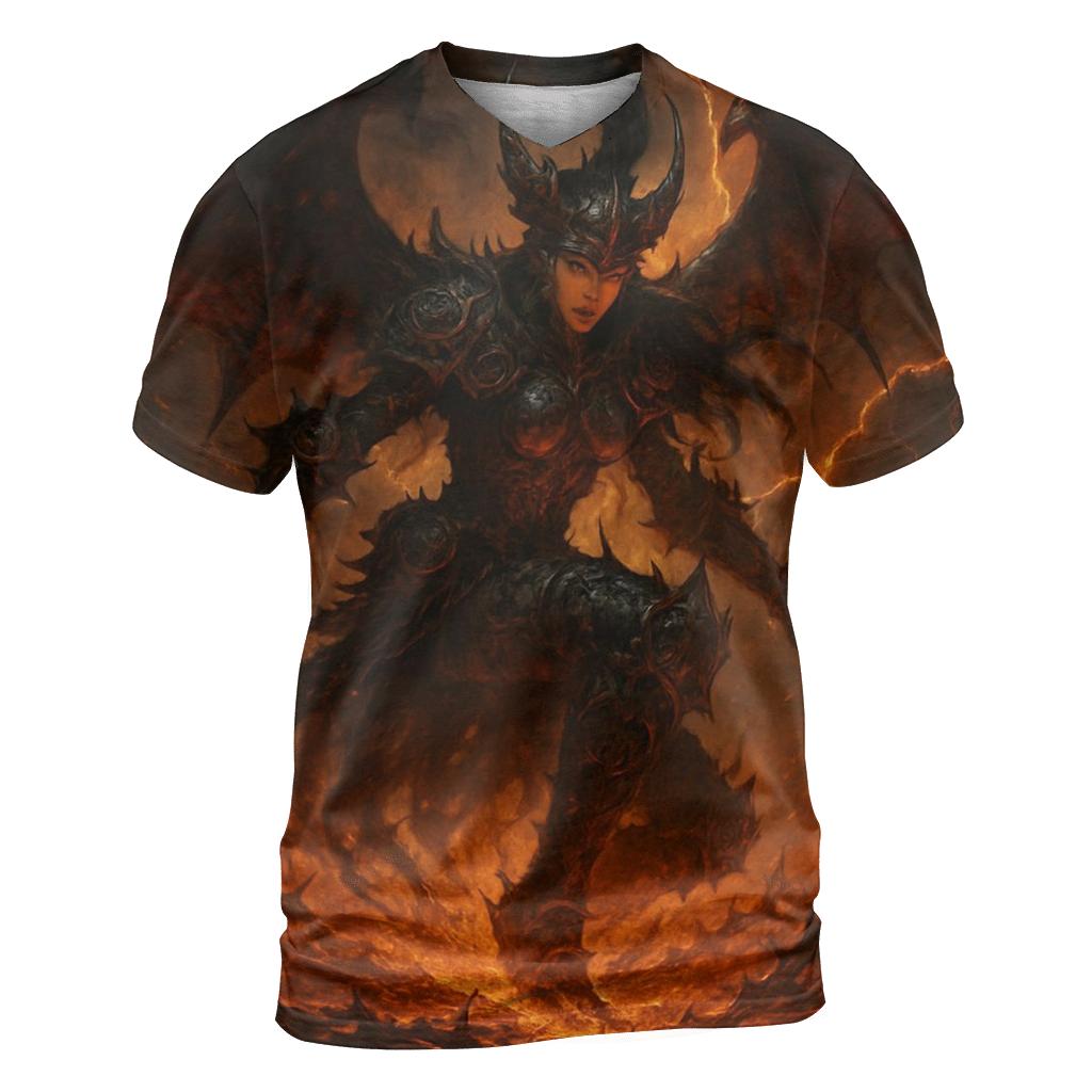 Infernal Valkyrie Of Iron Roses creative print fashion shirts