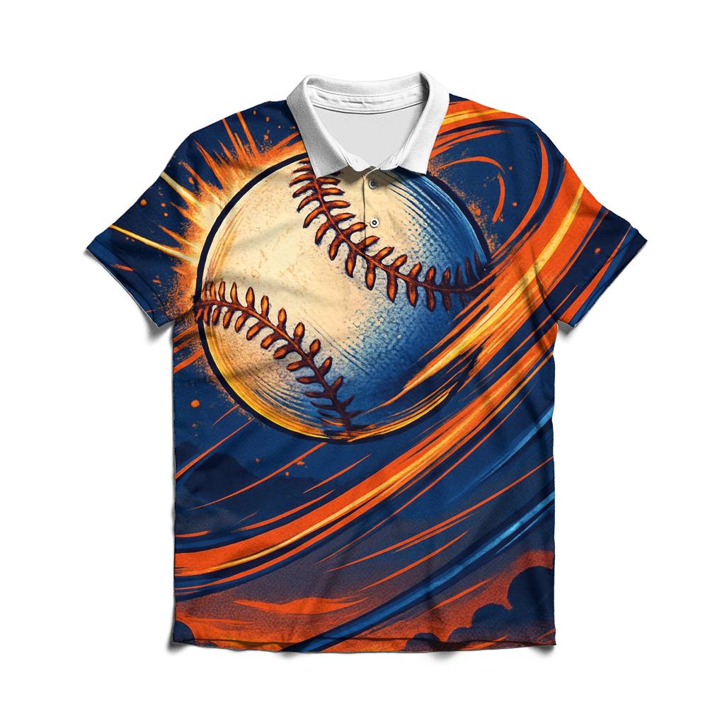 Sunset Seam Explosion branded logo polo shirts