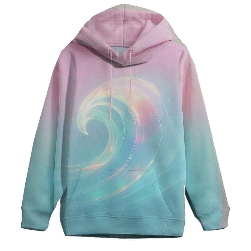 Aurora Wave Gradient printed hoodies