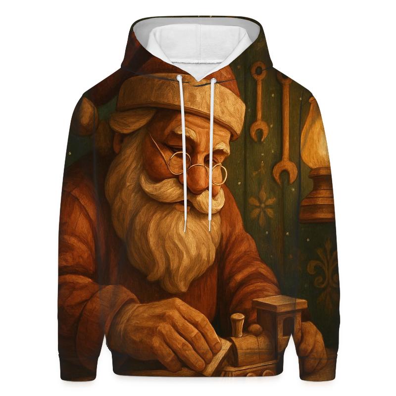 Woodland Workshop Santa embroidered hoodies