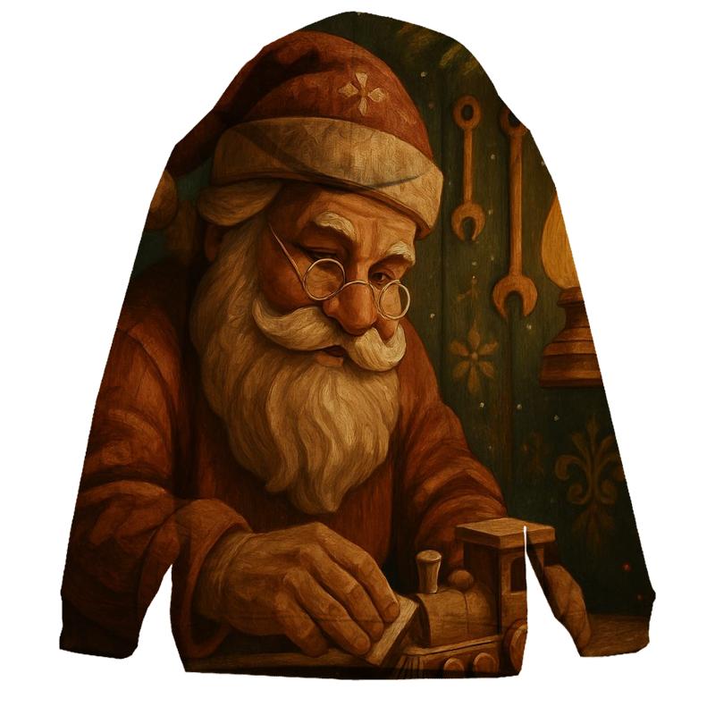 Woodland Workshop Santa embroidered hoodies