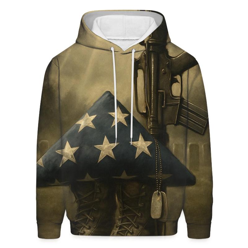 Folded Memory Stillness printed hoodies