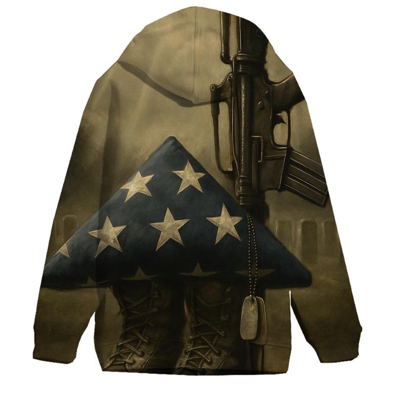 Folded Memory Stillness printed hoodies