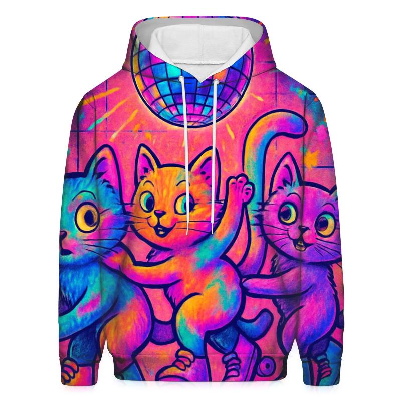 Retro Roller Disco Kittens designer hoodies
