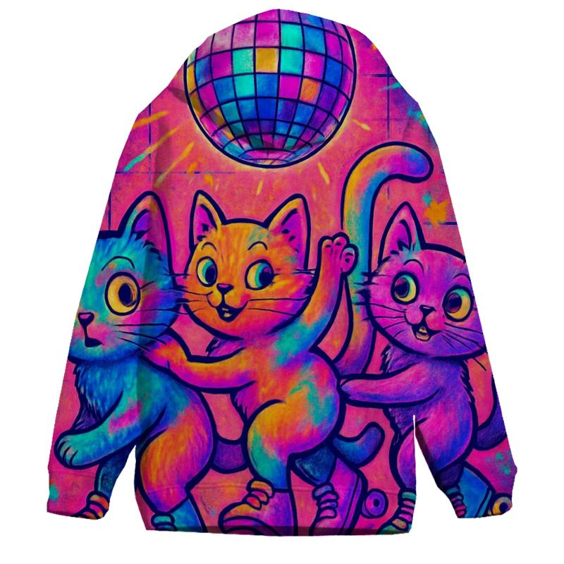 Retro Roller Disco Kittens designer hoodies