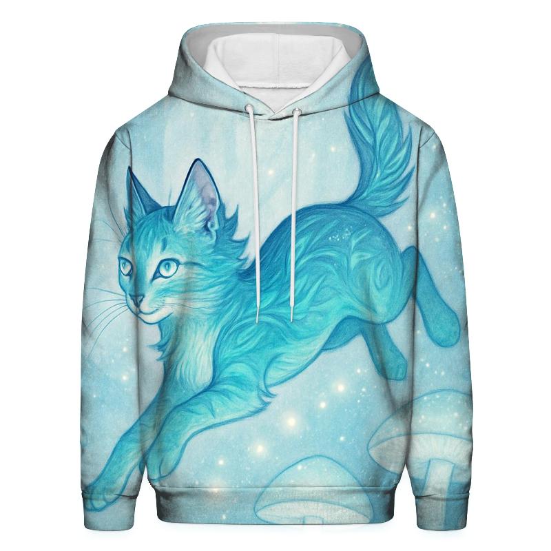 Aurora Forest Sprite Cat embroidered hoodies