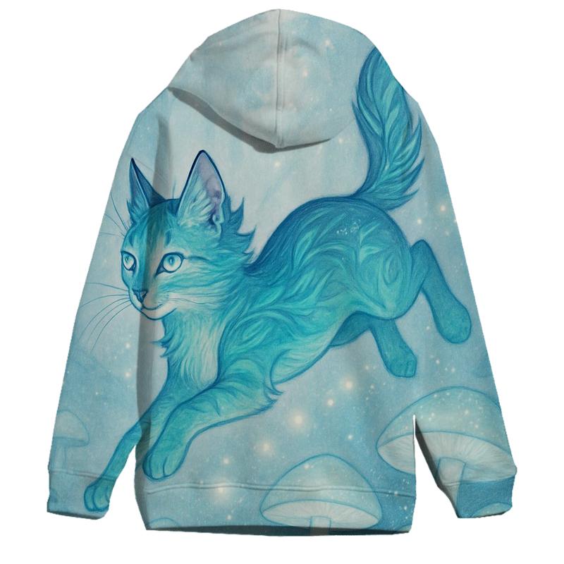 Aurora Forest Sprite Cat embroidered hoodies