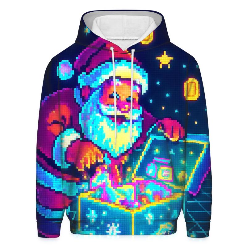 Pixel Toybox Santa pullover hoodies