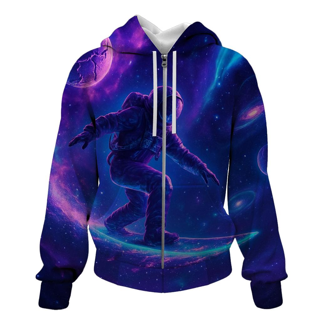 Nebula Surf Rider embroidered hoodies