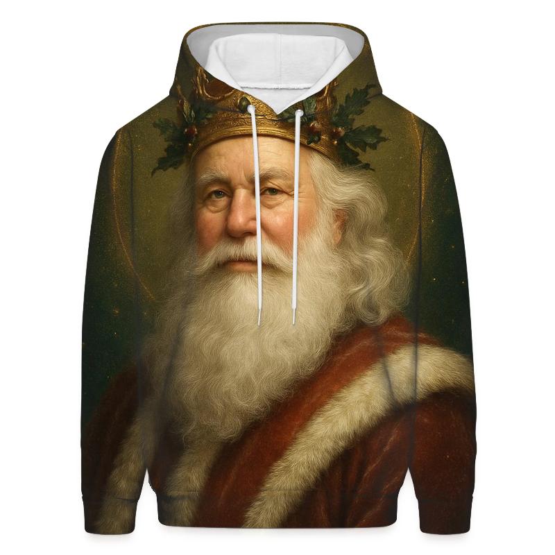 Golden Crown Santa Portrait graphic hoodies