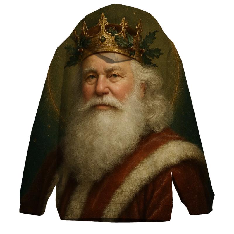Golden Crown Santa Portrait graphic hoodies