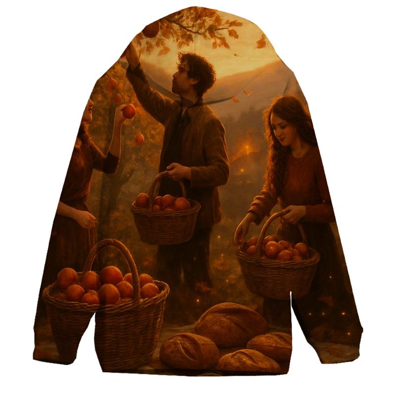 Sunset Orchard Gathering graphic hoodies