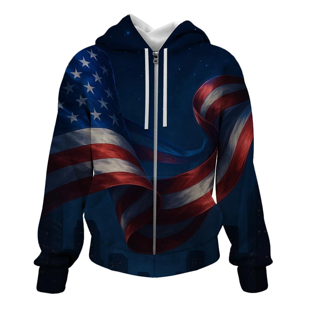 Aurora Stripes embroidered hoodies