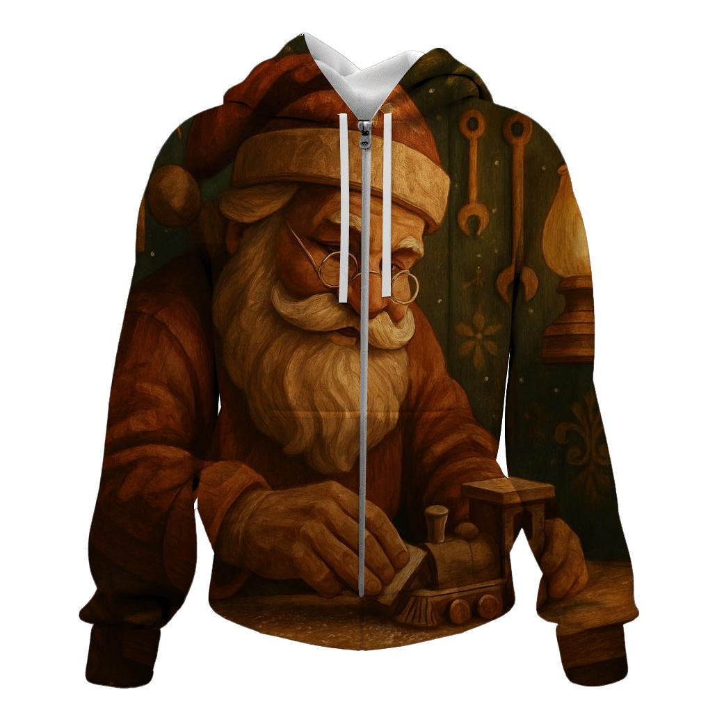 Woodland Workshop Santa custom hoodies