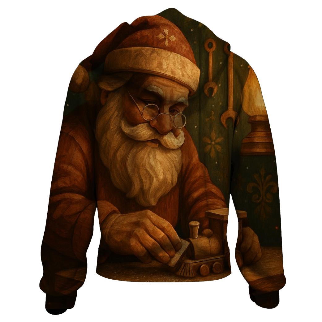 Woodland Workshop Santa custom hoodies