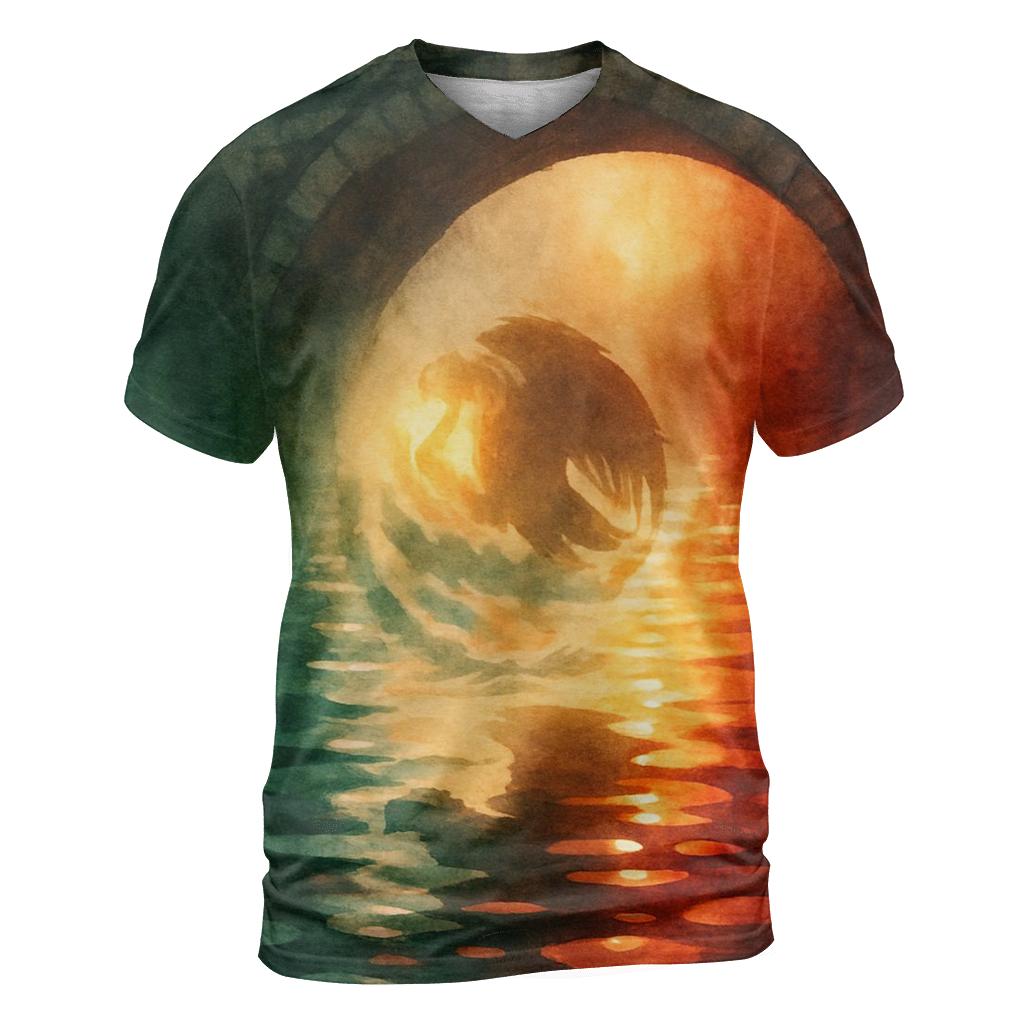 Aztec Wave Reflection unique graphic print tees