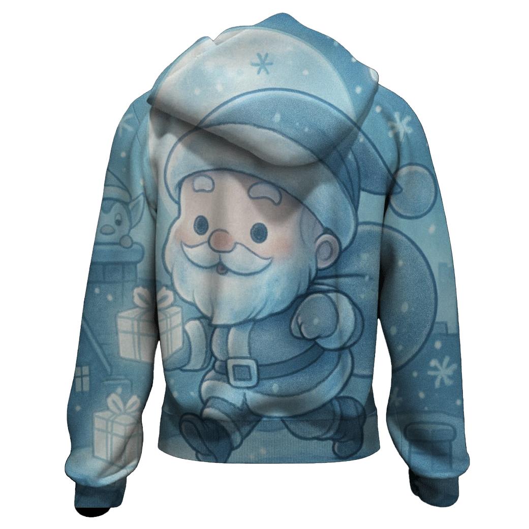Chibi Skyline Rooftop Santa designer hoodies