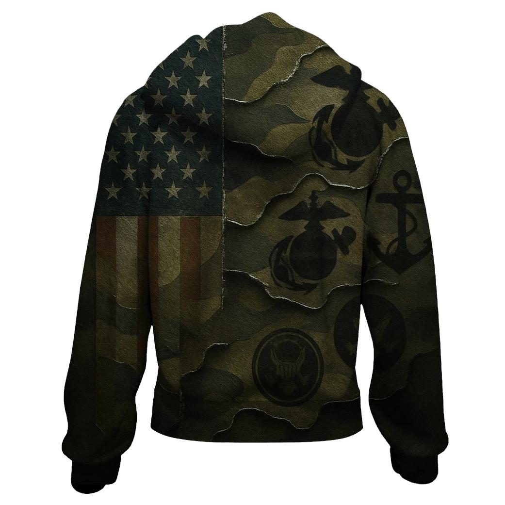 Camouflage Flag Fusion printed hoodies