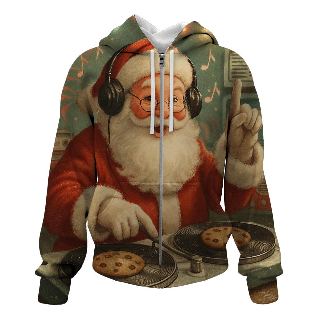 Retro Radio Santa DJ pullover hoodies