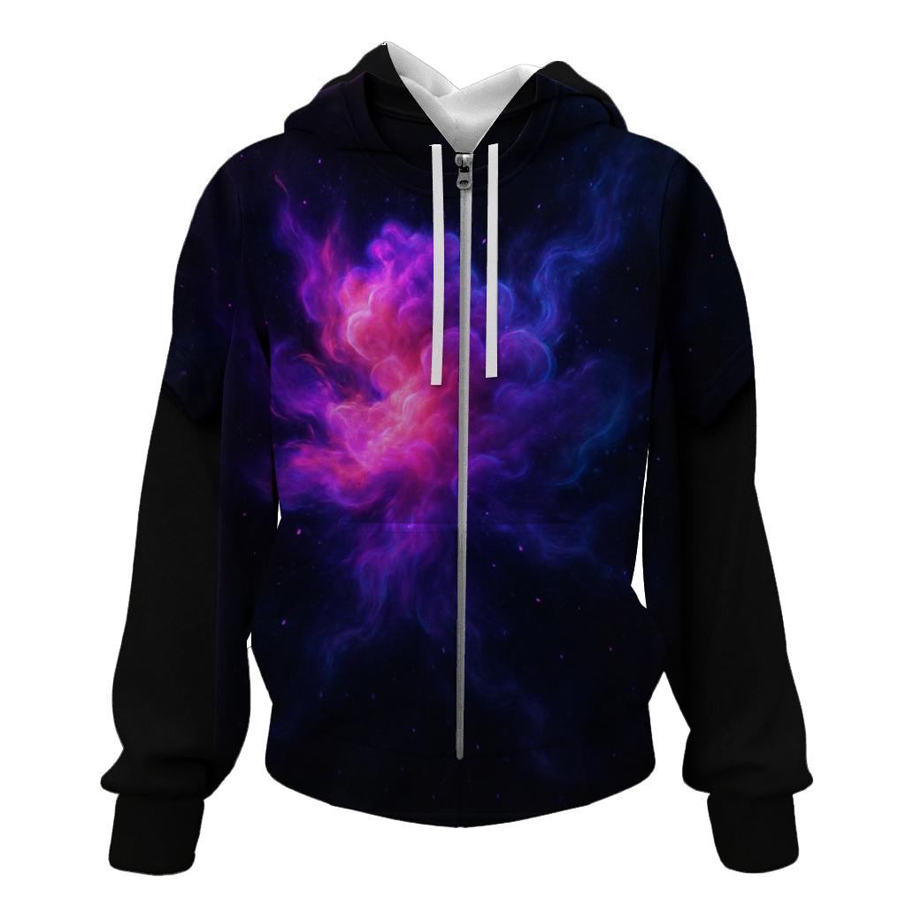 Cosmic Smoke Bloom graphic hoodies