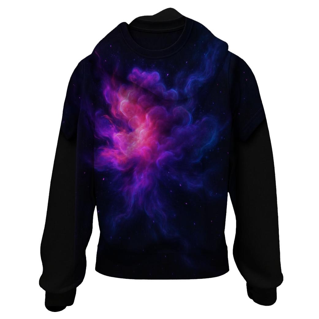 Cosmic Smoke Bloom graphic hoodies