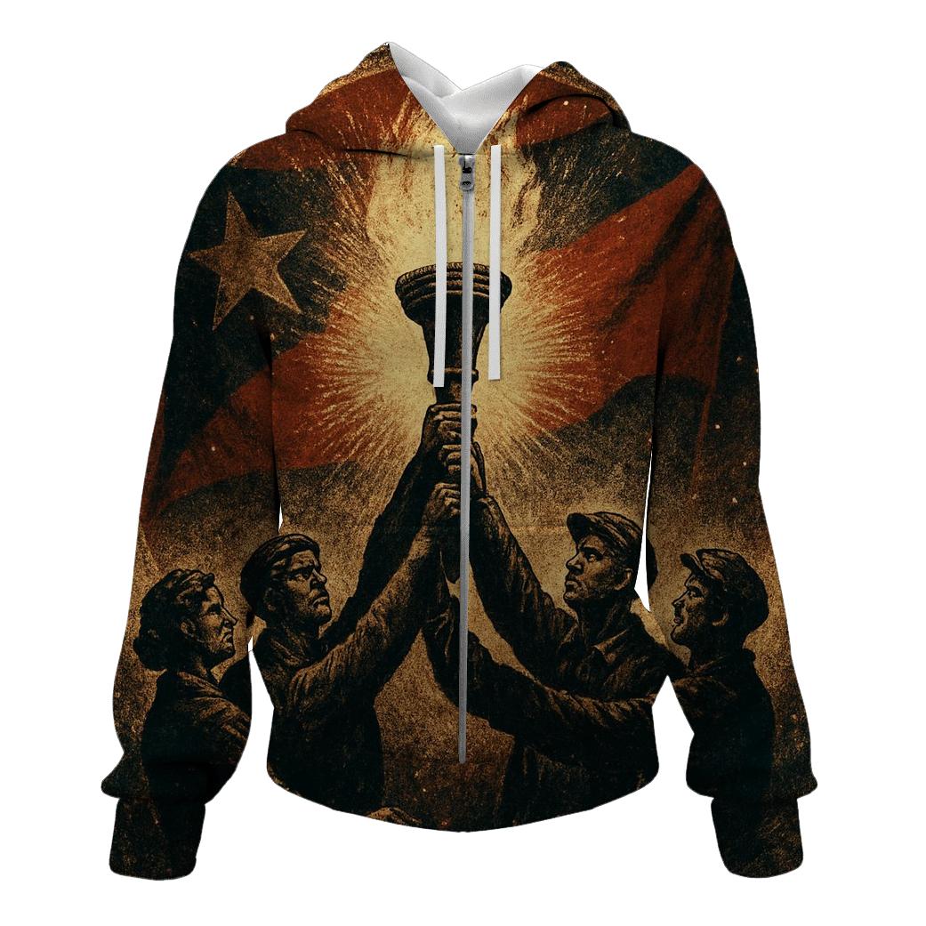 Flag And Flame Vigil custom hoodies