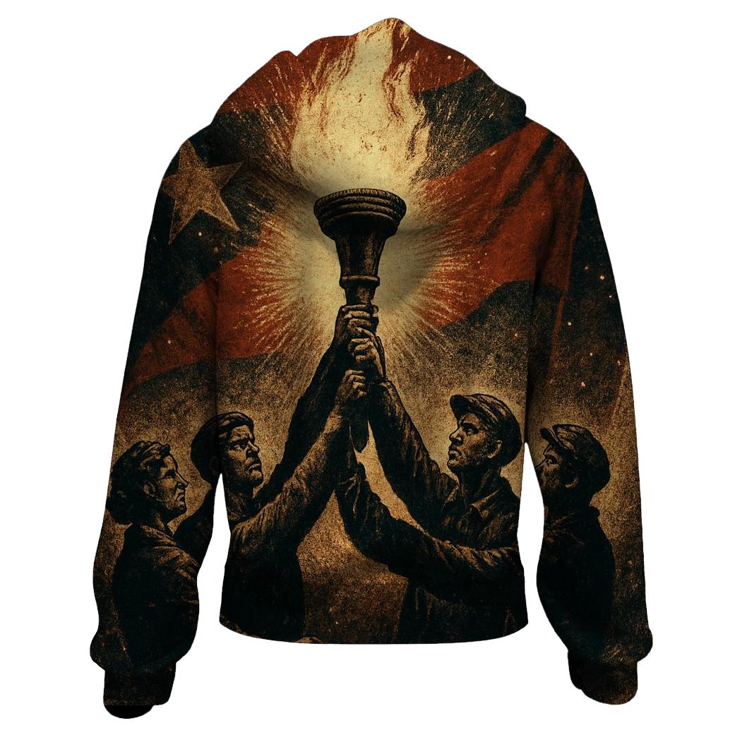 Flag And Flame Vigil custom hoodies