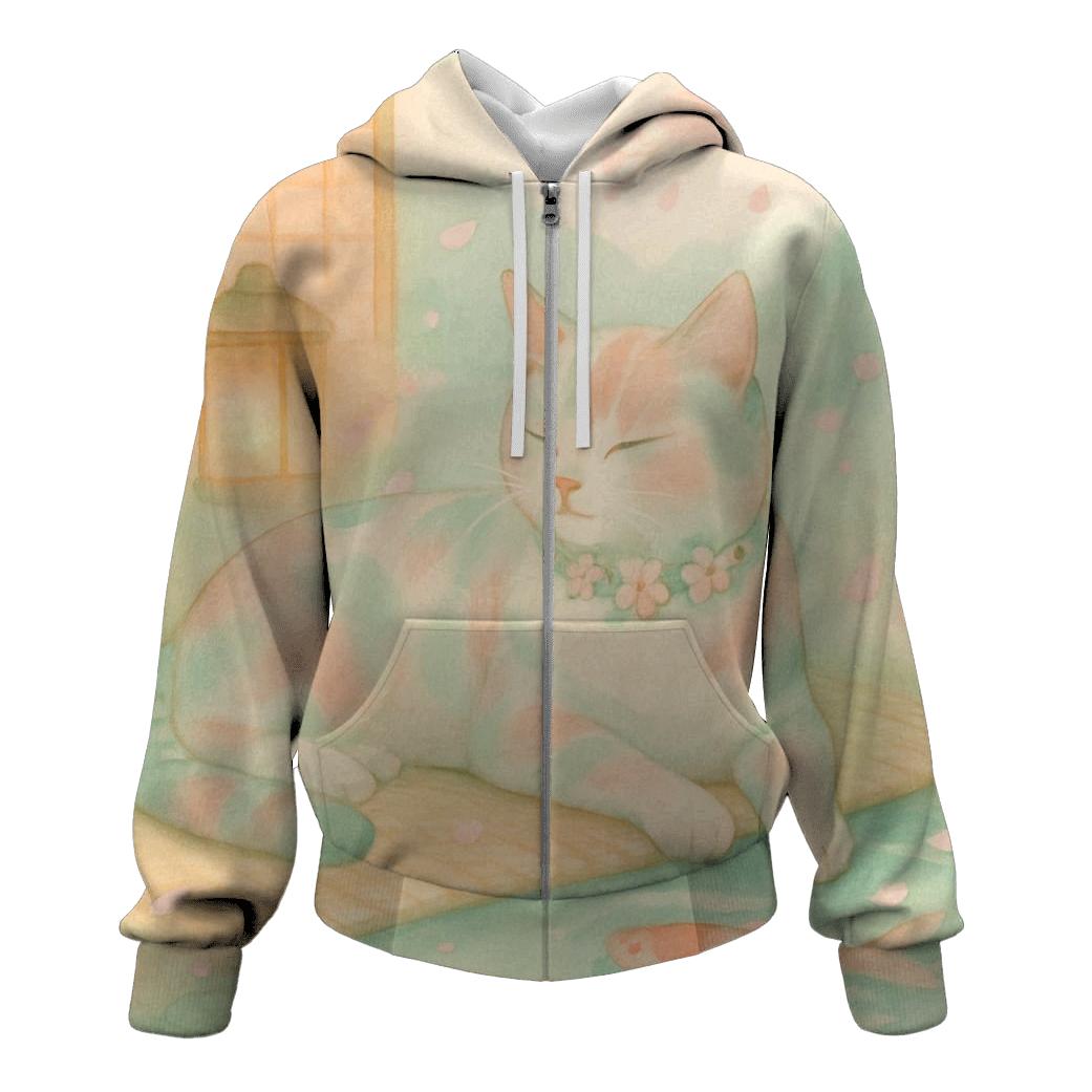 Tea Garden Whisper Cat premium hoodies