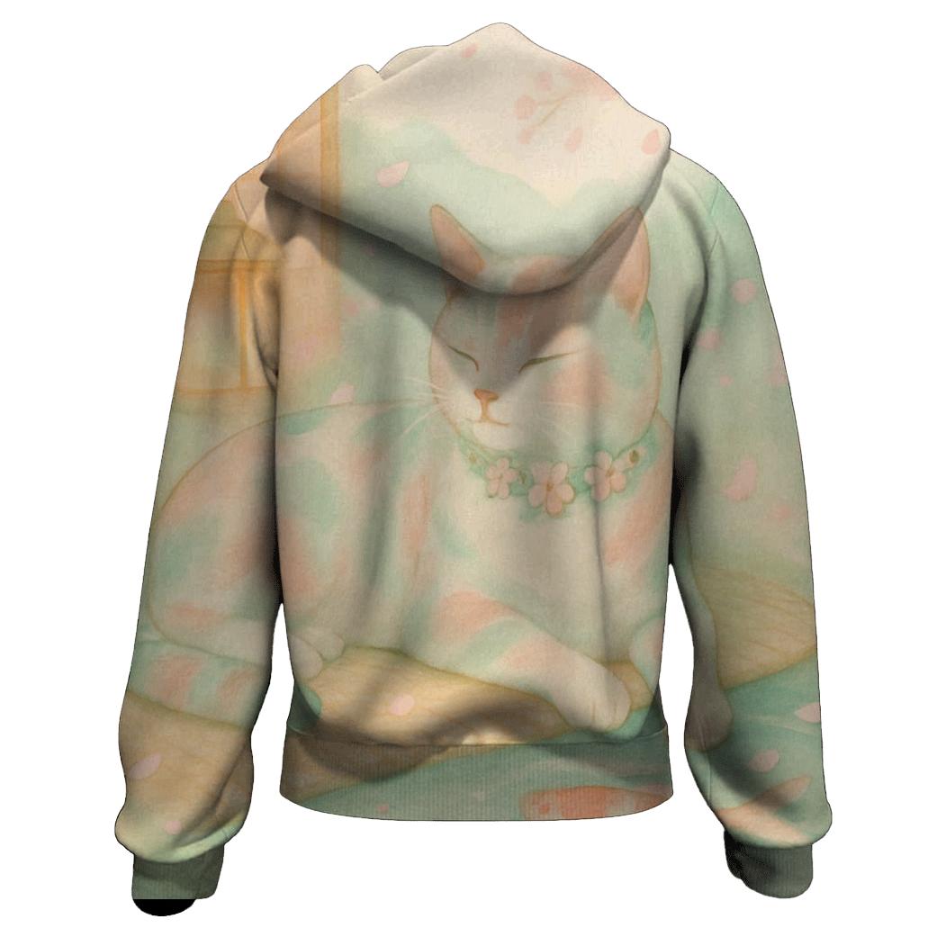 Tea Garden Whisper Cat premium hoodies