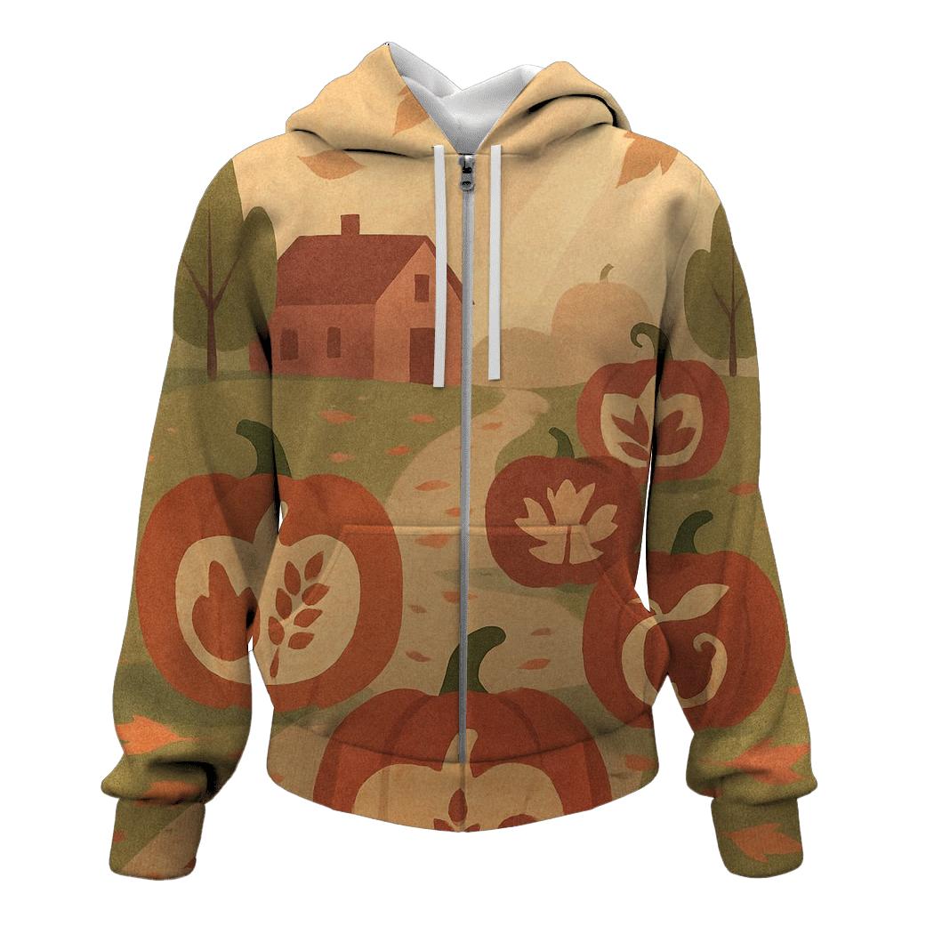 Pumpkin Lantern Parade embroidered hoodies