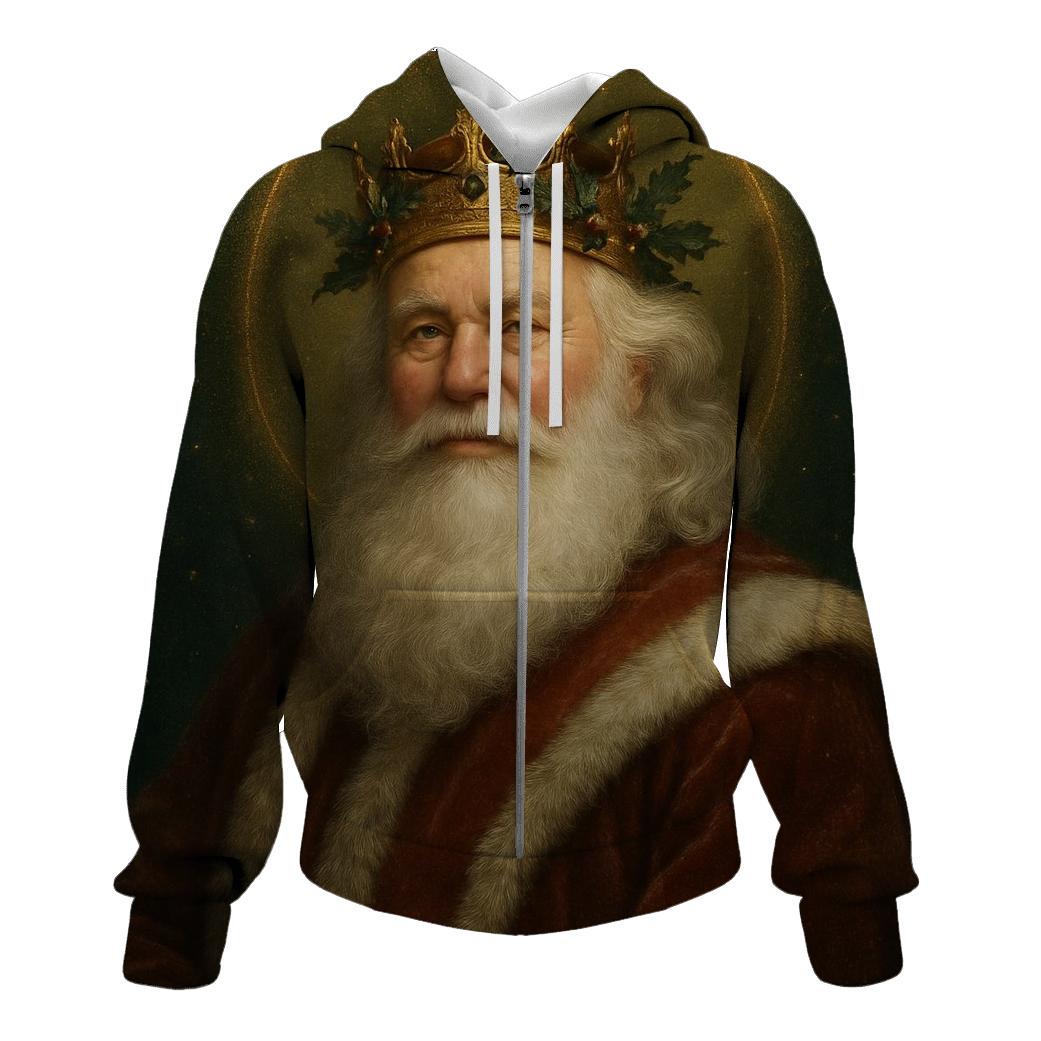 Golden Crown Santa Portrait hoodie designs