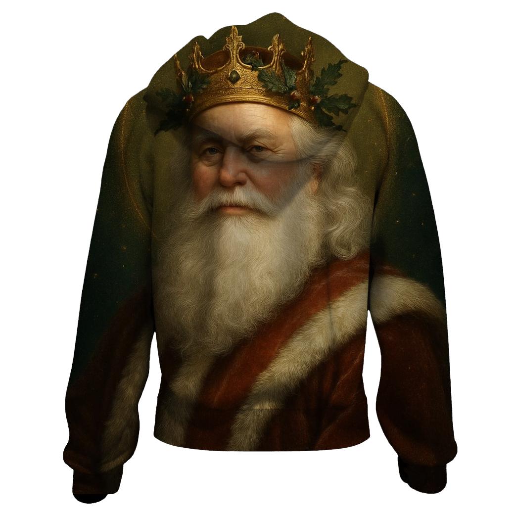 Golden Crown Santa Portrait hoodie designs