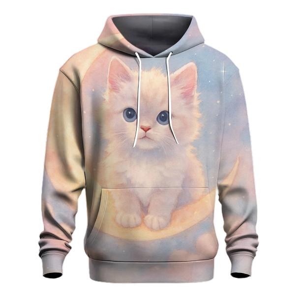 Moonlit Marshmallow Kitten hoodies fashion