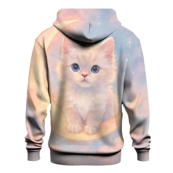 Moonlit Marshmallow Kitten hoodies fashion