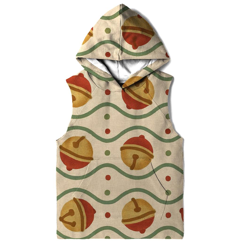 Red Sleigh Bell Wave On Beige Background graphic hoodies