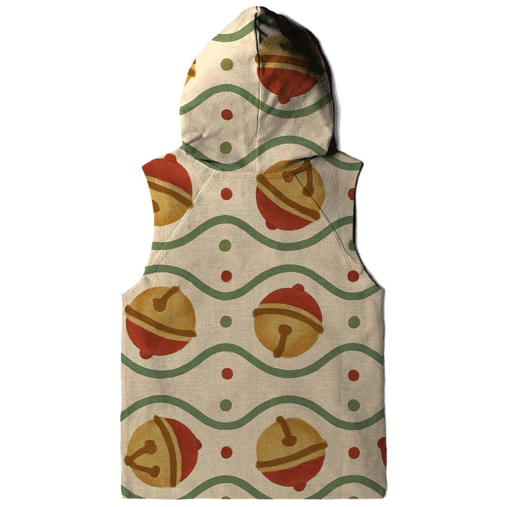 Red Sleigh Bell Wave On Beige Background graphic hoodies