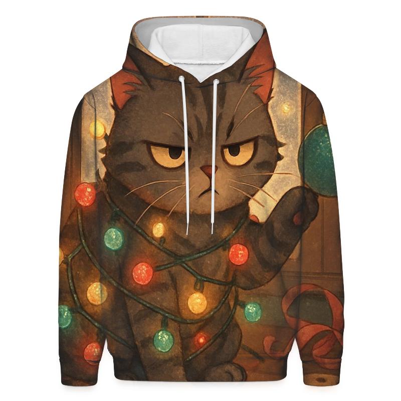 Grumpy Cat Tangle Of Lights pullover hoodies