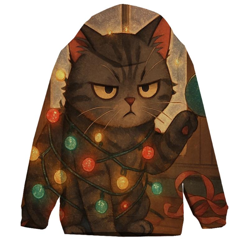 Grumpy Cat Tangle Of Lights pullover hoodies