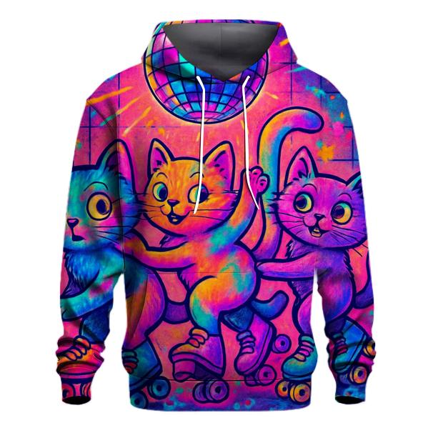 Retro Roller Disco Kittens embroidered hoodies