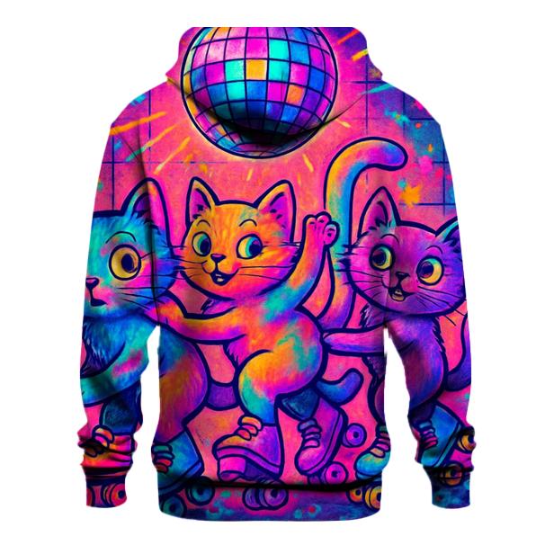Retro Roller Disco Kittens embroidered hoodies