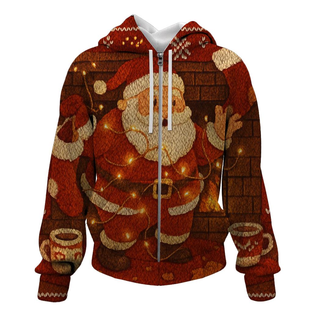 Santas Fireplace Sock Shuffle heavyweight hoodies
