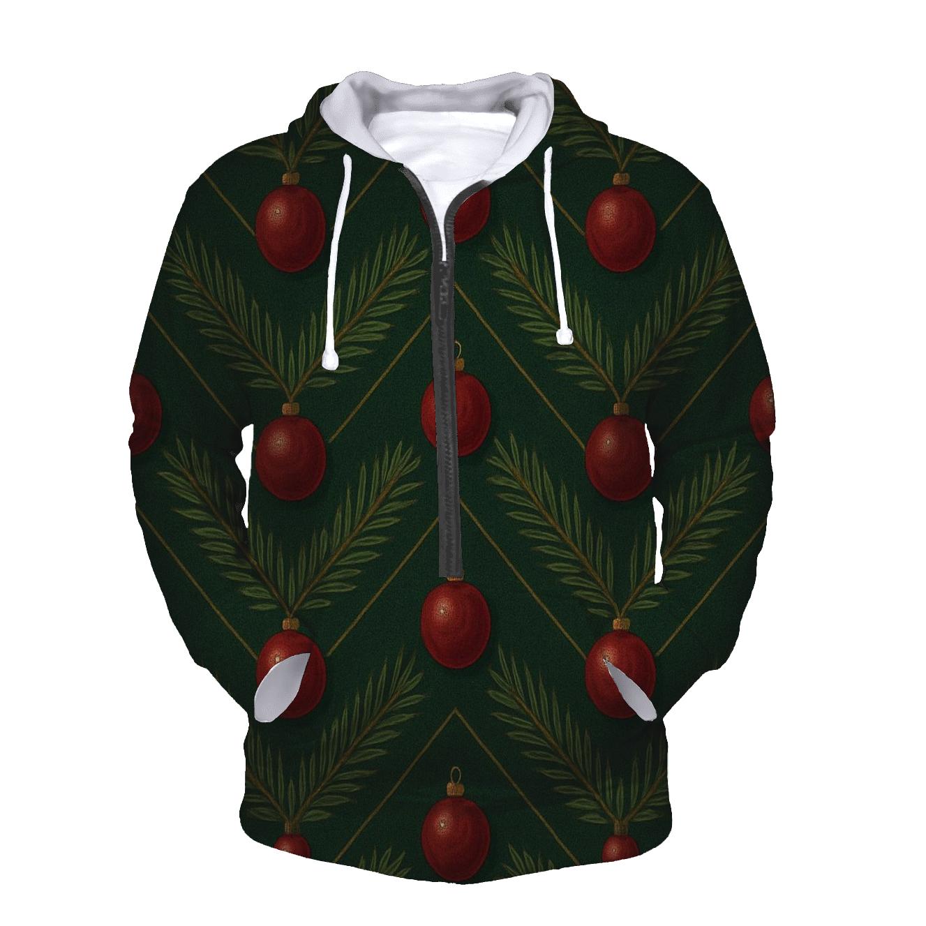 Evergreen Chevron With Bauble Progression On Dark Green hoodie styles