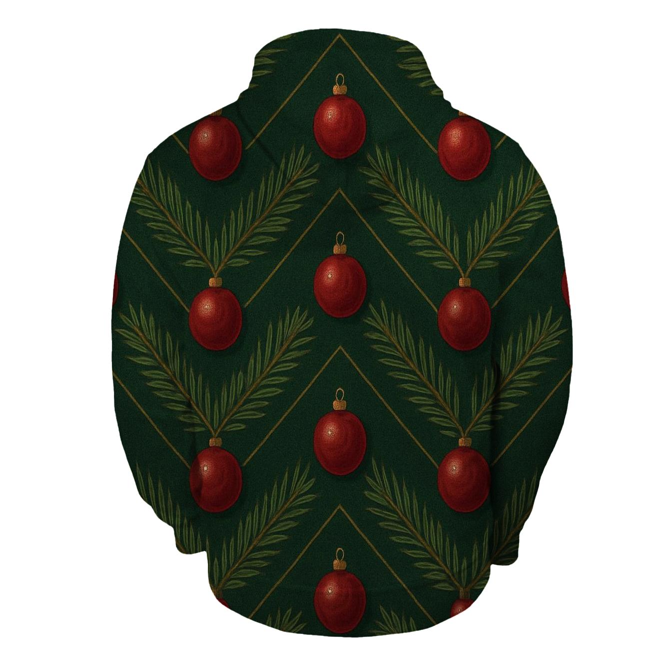 Evergreen Chevron With Bauble Progression On Dark Green hoodie styles