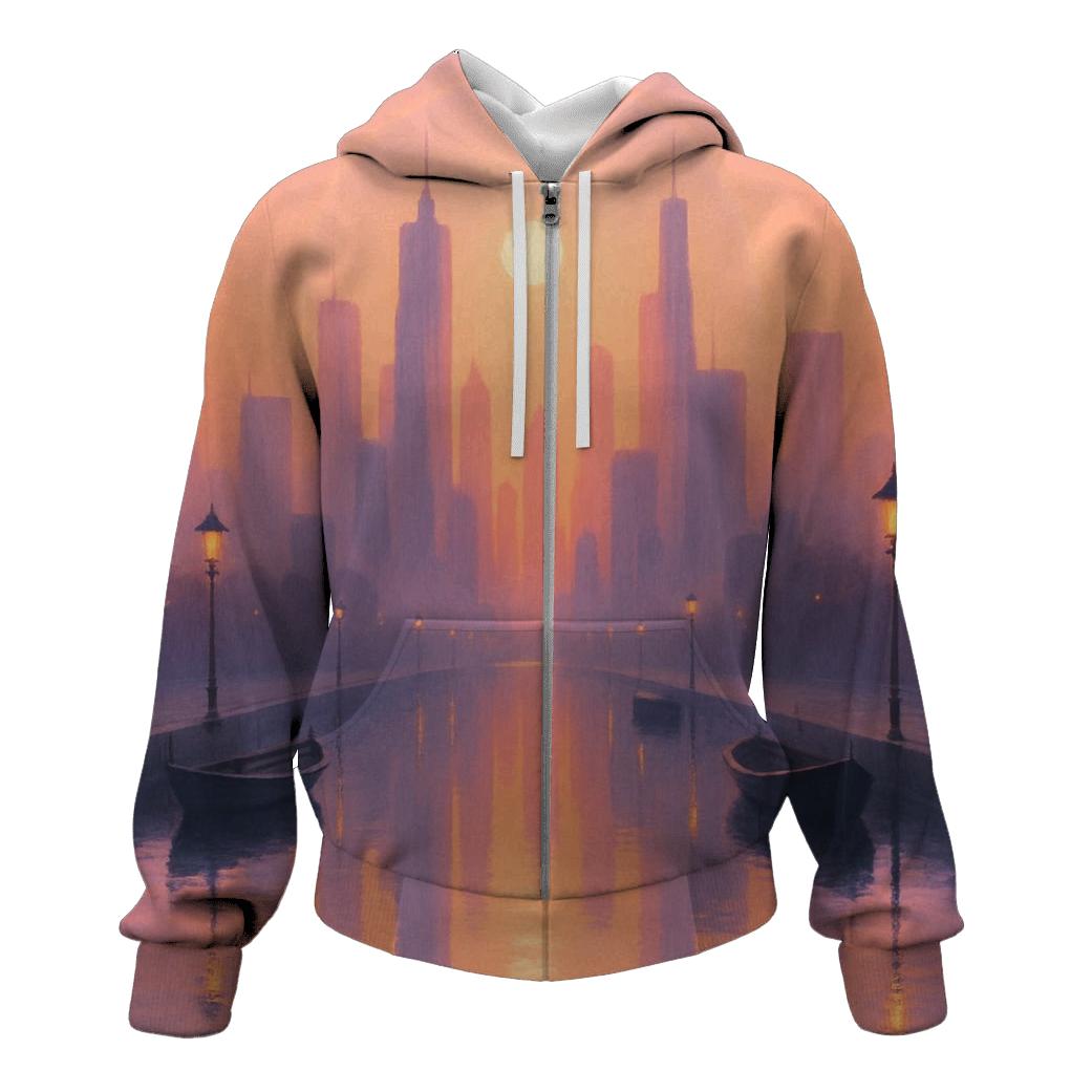 Peach Skyline Drift hoodie styles