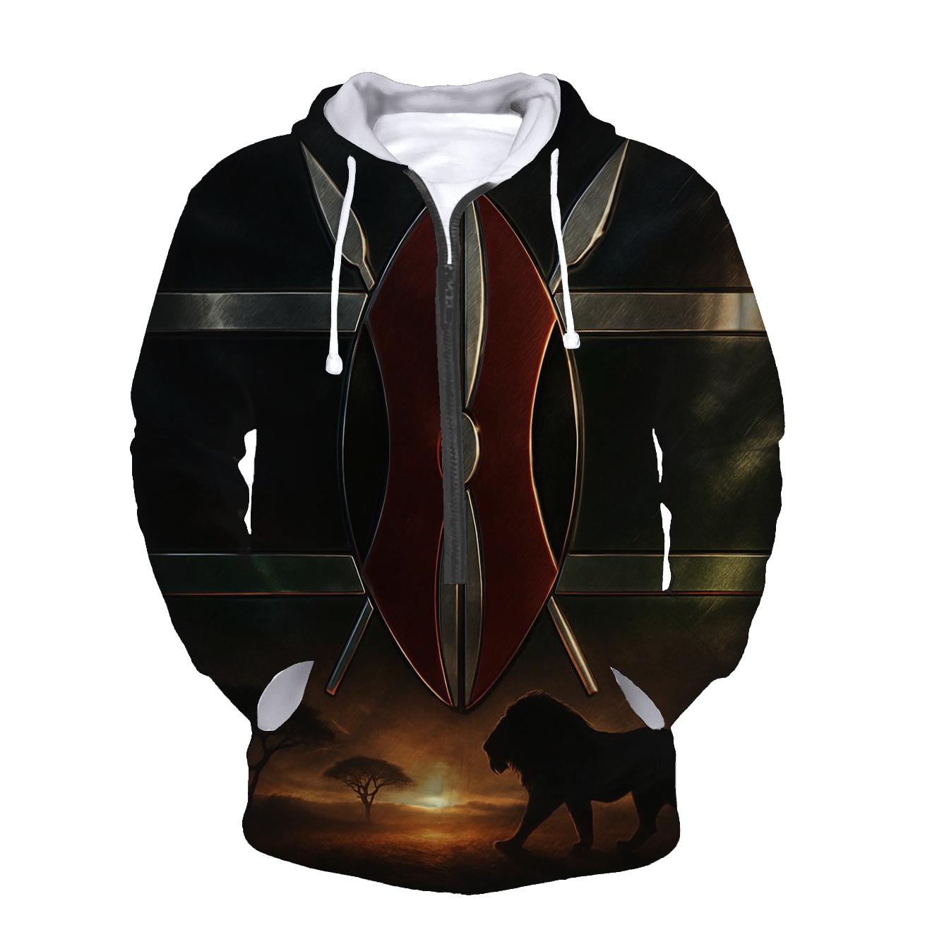 Savanna Shield Metallic designer hoodies
